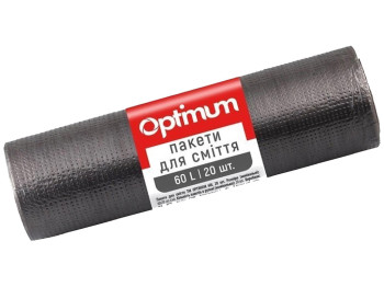 Пакети для сміття Pro service Optimum, 60л, 20шт, 60х70см, чорний HD
