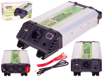 Перетворювач напруги PULSO (IMU-820) 12V-220V, 800W, USB-5VDC2.0A, мод.хвиля, клеми