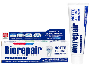 Зубна паста Biorepair Advanced Intensivo Notte для нічного відновлення емалі без фтору, 75 мл