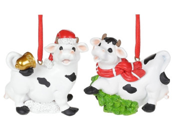Декоративная подвесная фигурка Корова, 9см, 2 дизайна (цена за 1шт)