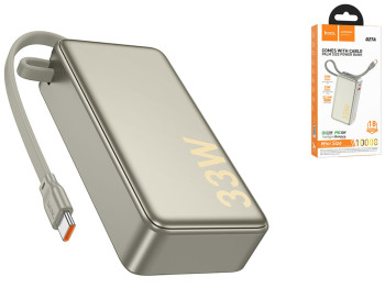Універсальна мобільна батарея Hoco Q27A Jewel 33W with cable 10000mAh Колір Титанове золото