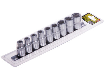 Набір головок Alloid, Torx, 1/2" DR, E10-E24, 9 предметів, колір сірий