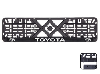 Рамка номера пластикова з хромованим рельєфним написом TOYOTA