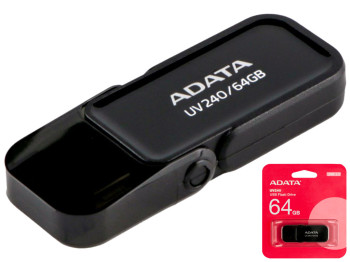 USB флеш-накопичувач A-Data AUV 240 64GB, колір чорний