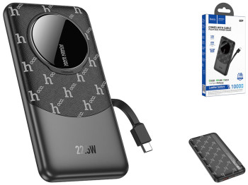 Універсальна мобільна батарея Hoco Q29 Nobility 22.5W+PD20W with cable(Type-C) 10000mAh Колір Чорний
