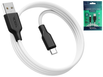 Кабель USB Ridea RC-M124 Soft Silico Type-C 3A, Біло-Чорний