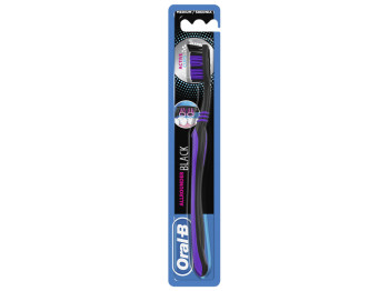 Щітка зубна Oral-B Allrounder Black 40 Medium, середня жорсткість, пластик, нейлон, колір чорний