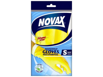 Рукавички універсальні господарські Novax латексні з бавовняним напиленням (Розмір S) 1 пара