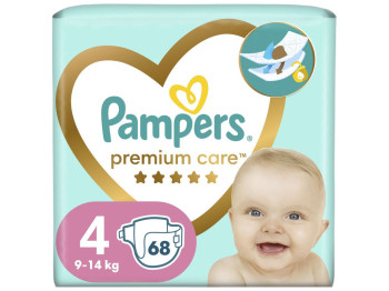 Підгузки одноразові Pampers Premium Care, розмір 4 Maxi, 9-14кг, 68шт