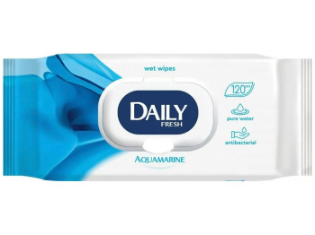 Серветки вологі для шкіри рук та тіла Daily Fresh, без спирту, з клапаном, 527г, 73x97x270мм, 120шт