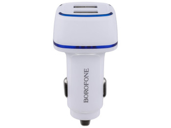 Автомобільний Зарядний Пристрій Borofone BZ14 2USB 2.4A, Бiлий