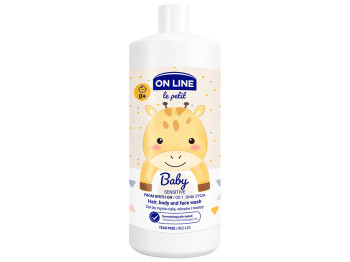 Дитячий гель 3 в 1 On Line Le Petit Baby Sensitive для тіла, волосся та обличчя з народження, 850 мл