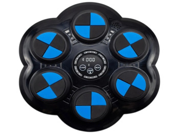 Тренажер боксерский музыкальный, настенный, ABS пластик, LED подсветка, Bluetooth, 37см, цвет черный