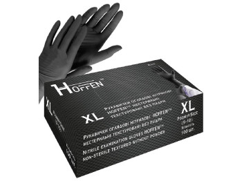 Рукавички нітрилові XL Hoffen 3.5г нестерильні текстуровані без пудри, 50шт