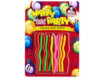 Свечи для торта Помощница Happy Party с холодными искрами, 12 шт, 6 см