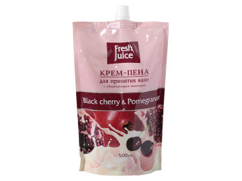 Крем-пена Fresh Juice дой-пак для принятия ванн с увл. молочком "Blacr cherry & Pomegranate" 500мл