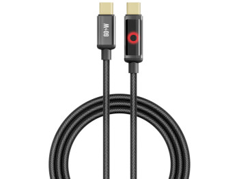 Кабель зарядний Yoki Smart Pulse, Type-C - Type-C, автовідключення, 60Вт, 1,2м