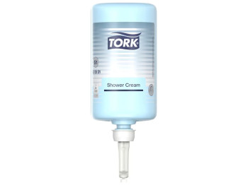 Жидкое мыло-гель для тела и волос Tork Premium, 1л, светло-голубое S1