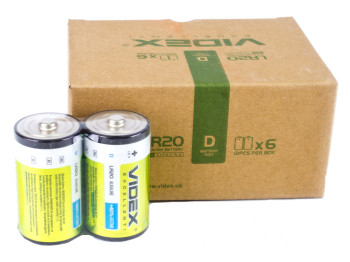 Батарейка алкалиновая Videx LR20D 1.5V (цена за спайку 2шт) 90980