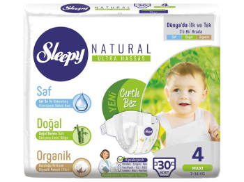 Підгузки Sleepy Natural Maxi, розмір 4 (7 - 14кг) 30шт