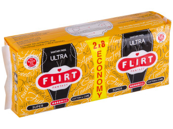 Прокладки для крит. днів Fantasy Flirt ultra SUPER DUO-cotton&care 5крапель (ціна за уп.16шт) WKL06R