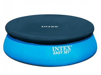 Тент для надувного бассейна Intex 28023, с дренажными отверстиями, ПВХ, диаметр 457см, цвет синий