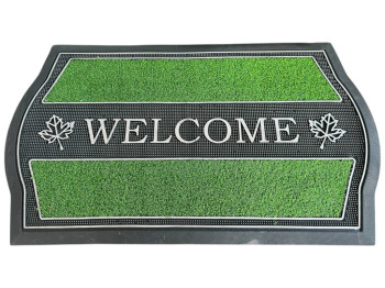 Килимок придверний Wellcome, поліестер, ПВХ, 45×75см, колір зелений