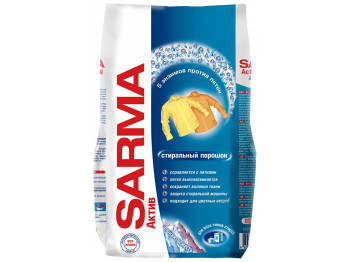Пральний порошок антибактеріальний Sarma Актив "Гірська свіжість" для всіх типів прання 800г