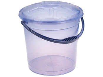 Відро R plastic прозоре з кришкою, фіолетове, 10л