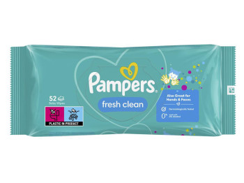 Дитячі вологі серветки Pampers Fresh Clean, 52шт