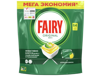 Капсулы для посудомоечных машин Fairy Original Все в Одном с ароматом лимона 84шт