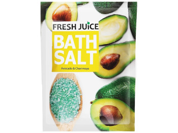 Сіль для ванн Fresh Juice Avocado & Cherimoya, морська, з маслом авокадо та екстрактом черімої, 500г