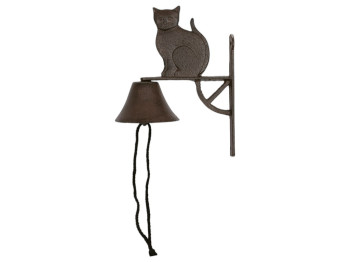 Дзвіночок Котик, чавун, 19×10×25см, колір коричневий
