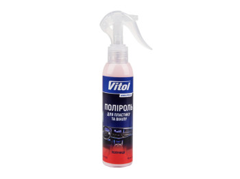Поліроль для пластику та вінілу VITOL матова, 150мл, Полуниця