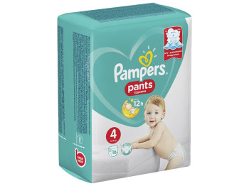 Подгузники-трусики одноразовые для мальчиков и девочек Pampers Pants Размер 4 Maxi 9-15кг 16шт