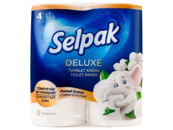Бумага туалетная Selpak Deluxe белая трехслойная (цена за упаковку 4шт)