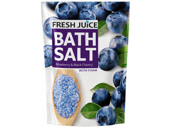 Сіль для ванн Fresh Juice Blueberry & Black Cherry, морська, з екстрактами чорниці та вишні, 500г