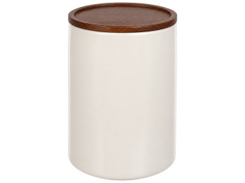 Ємність для зберігання Natural Serving Cream з дерев’яною кришкою, 500 мл, 9×9×12 см