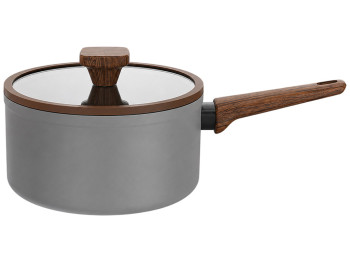 Ківш з кришкою Maestro, алюміній, 18см, сірий, 1,9л,