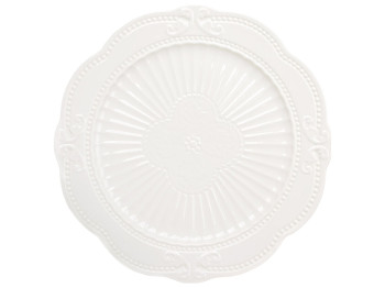 Блюдо сервірувальне Elegance White, порцелянове, рельєфне, D30,5×2,3 см