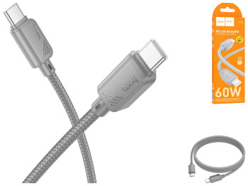 Кабель USB Hoco X113 Type-C to Type-C 60W Колір Сiрий