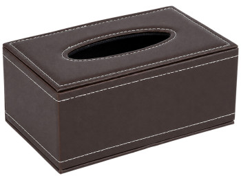 Диспенсер для серветок Black, дерево, PU, прямокутний, 12×20×9 см