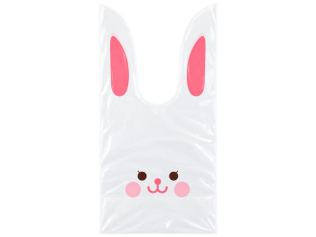 Пакет подарунковий Rabbit з ручками-вушками, поліетилен, 14×23 см (ціна за 10шт)