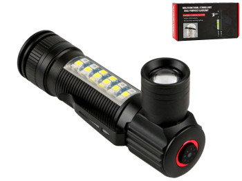 Ліхтар тактичний D55 LED red and blue, USB зарядка, 5W, IP44, колір чорний