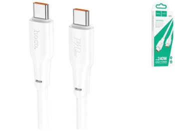 Кабель USB Hoco X93 Force 240W Type-C to Type-C 2M Колір Бiлий