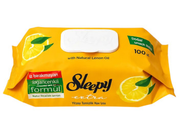 Серветки вологі для миття підлоги Sleepy Easy Clean, аромат лимон, 100шт