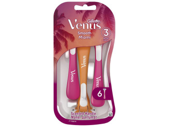 Бритва для гоління одноразова Venus Smooth Miami, пластик, сталь, 6шт