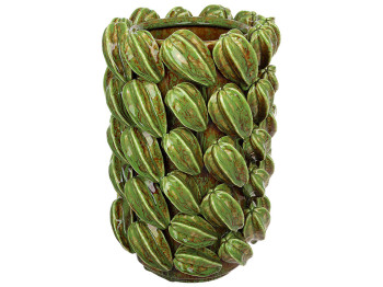 Ваза порцелянова Carambola, зелена, 22 × 22 × 33 см