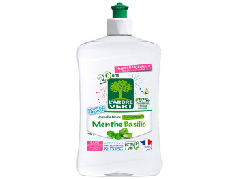 Гель для миття посуду й рук L’Arbre Vert Mint Basil, гіпоалергенний, 500 мл