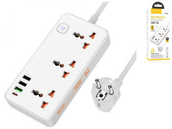 Сетевой удлинитель Hoco AC8A PD30W/QC18W/1C3A Цвет Белый